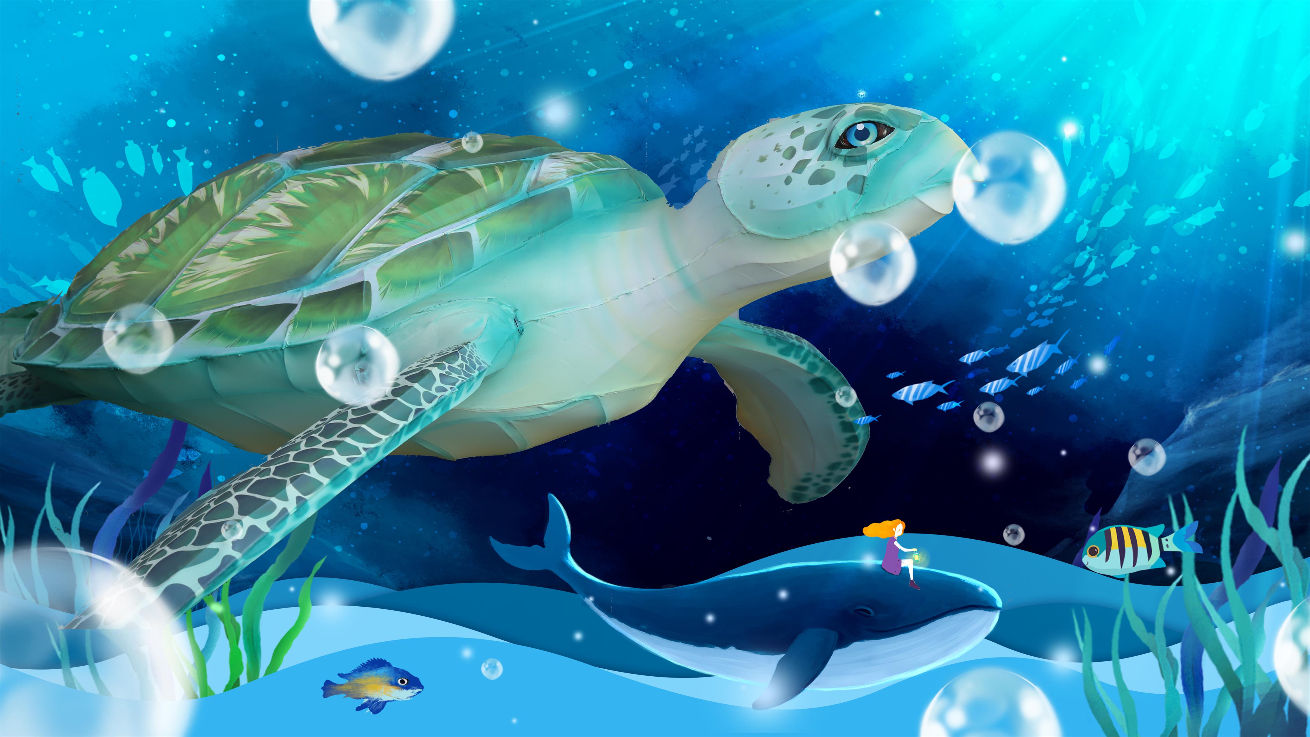节日彩灯海龟