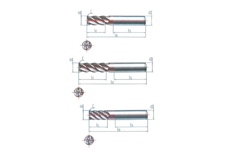 整體硬質合金通用立銑刀(45°)43≤HRC≤62