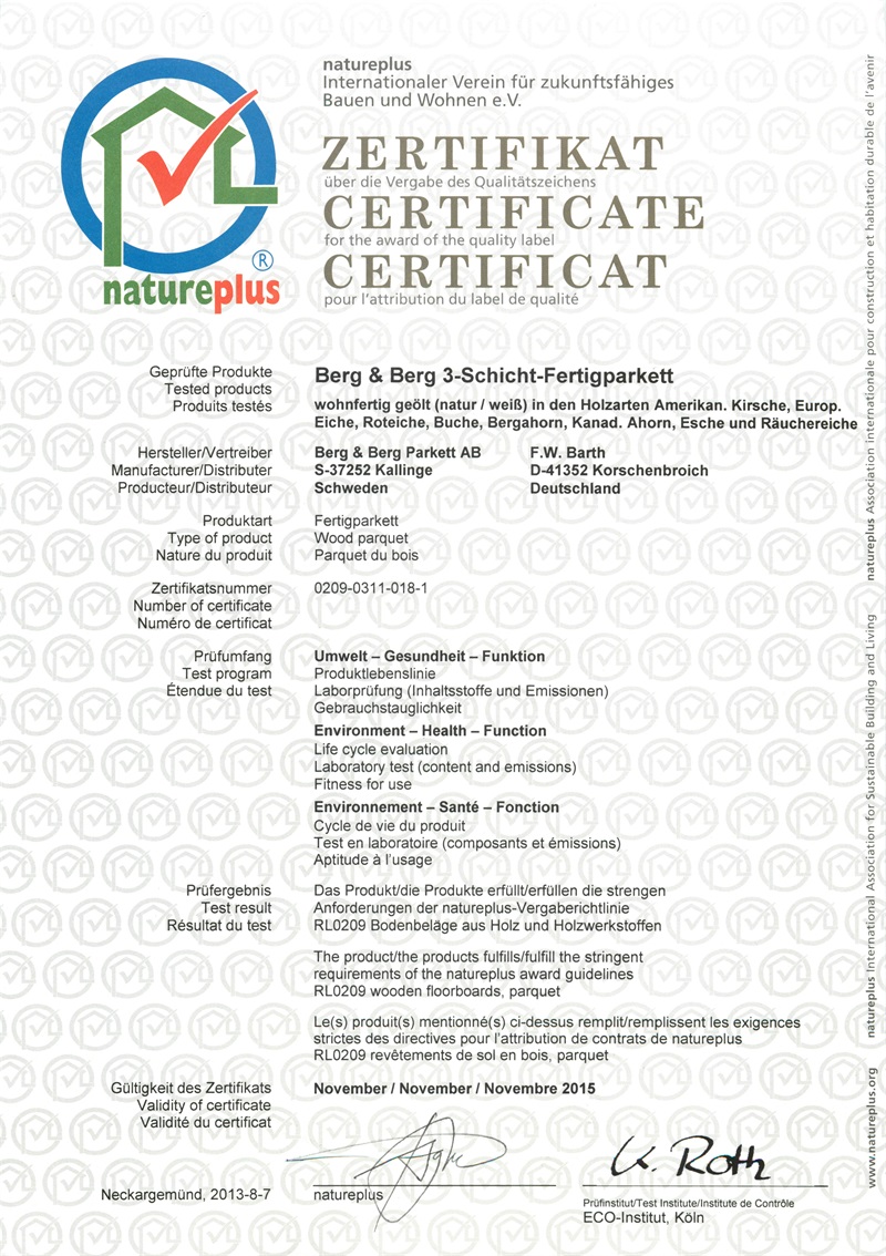 Natural Plus国际自然生态体系认证—BERG&BERG