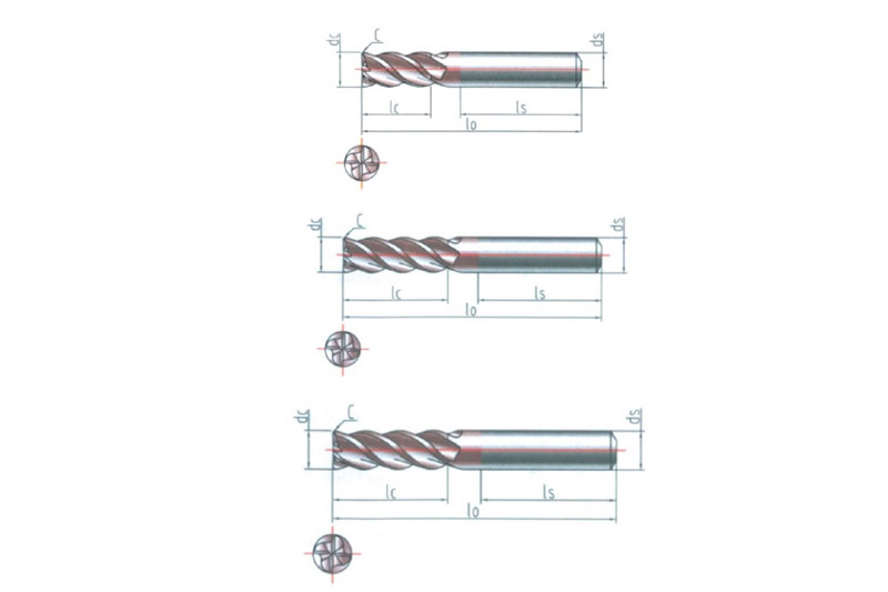 整體硬質合金通用立銑刀(45° )HRC≤43